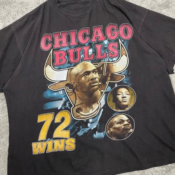 Vintage Chicago Bulls Rap Tee XXL T Shirt NBA Championship Jordan Pippen Rodman - Picture 3 of 16